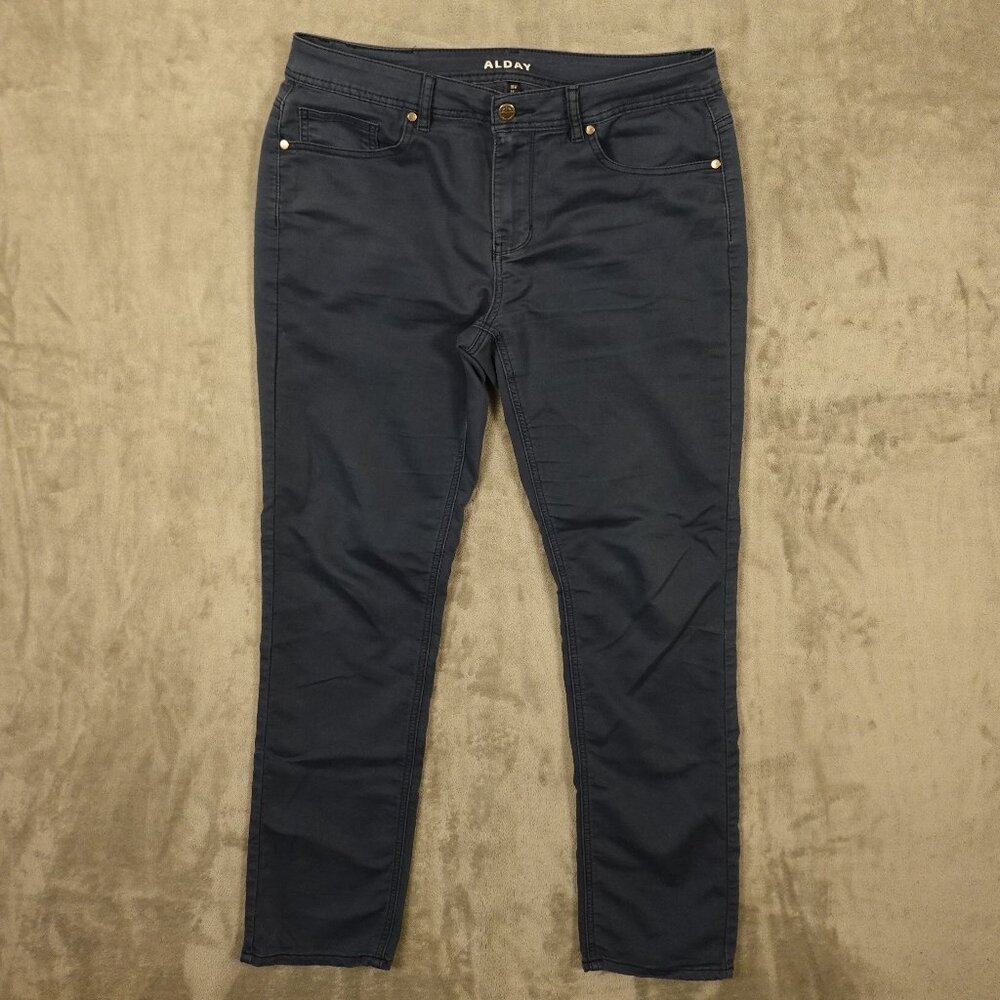Alday pants straight leg men's 35x32 blue 4 way stretch five pocket‎